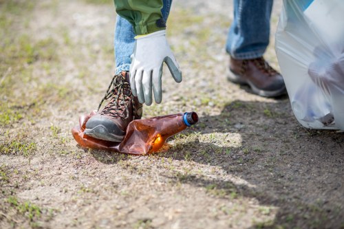 Different types of business waste sorted for recycling